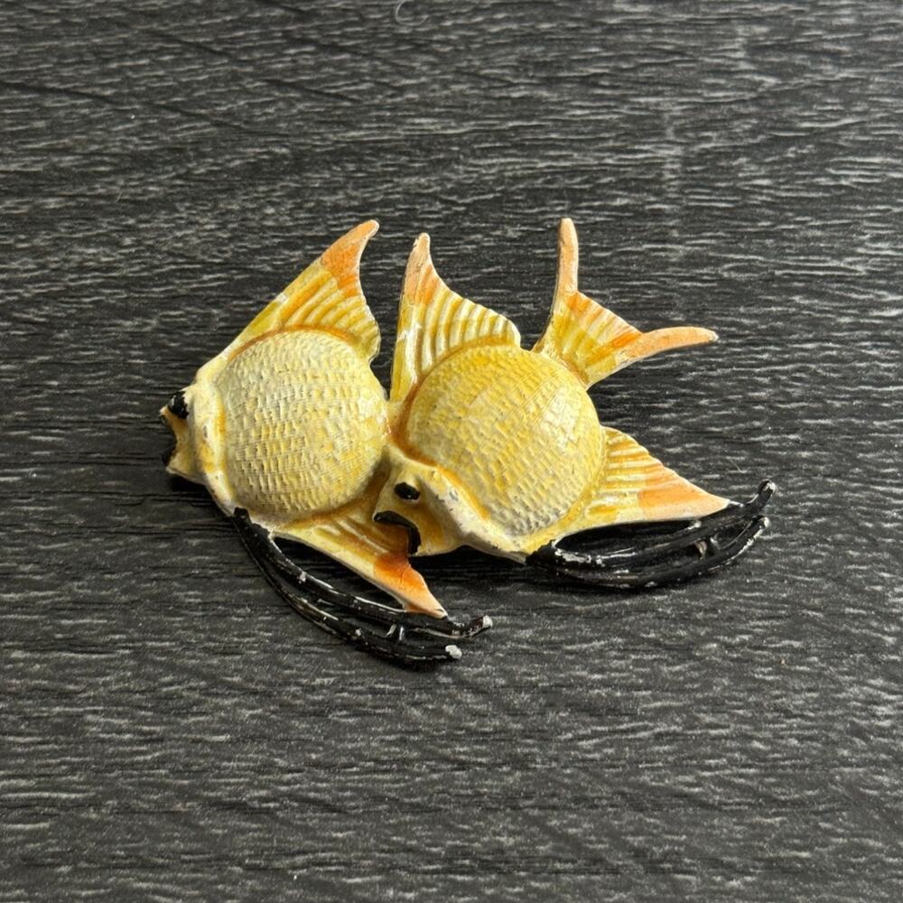Vintage Double Fish Swimming Brooch